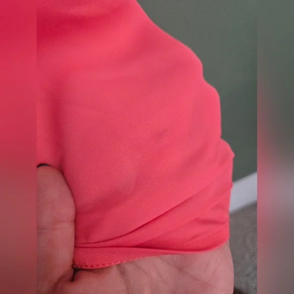 LC Lauren Conrad Pink/Coral Long Sleeve Blouse With Gold Button Accents  Small - Picture 7 of 7